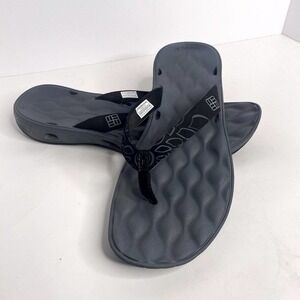 Columbia Sz 11 Womens Flip Flops Thong Omni Grip Techlite Black Water Sandal